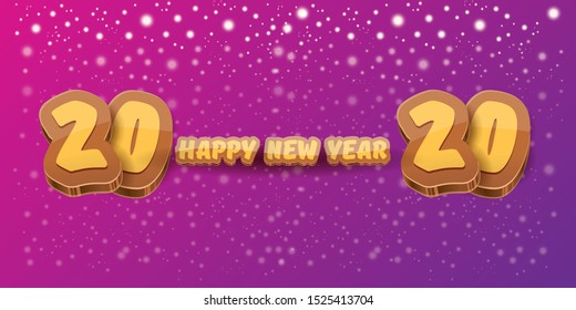 Hello 2020 Happy new year creative horizontal banner design background or greeting card with colorful numbers. 2020 Happy new year label or icon isolated on night sky background with stars and lights