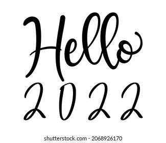 Hello 2022 SVG Design | Happy New Year SVG Cut File for Cutting | New year concept, lettering vector illustration isolated on white background. svg