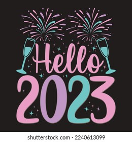 Hello 2023 ,Happy new year svg cut file