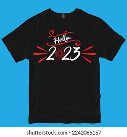 Hello 2023 tshirt design ( adobe illustrator)
