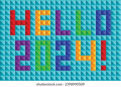 Hello 2024! Tetris Background Fullcolor