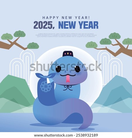 Hello 2025, Eulsa's blue snake character