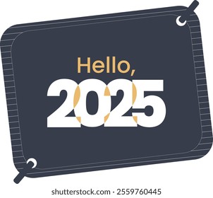 Hello 2025 New year coming text design template