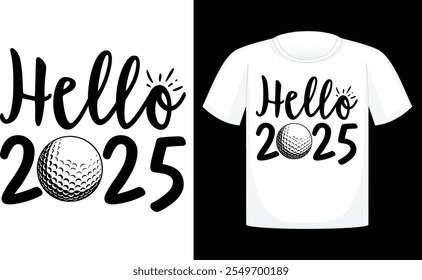 Hello 2025 Retro , Happy New Year Design , New year t shirt Designs , Retro t shirt Design