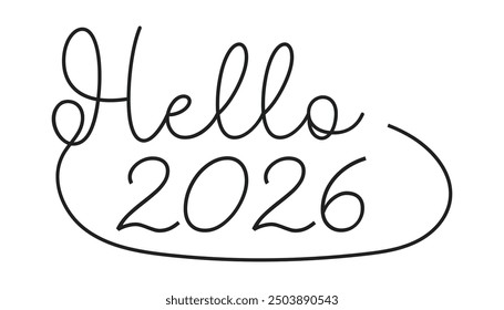 Hallo 2026. Hallo 2026 - kontinuierliche eine Zeile.