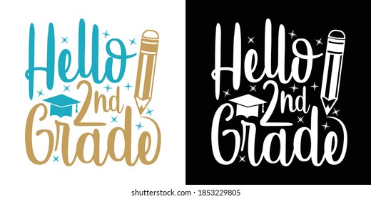 Hello 2nd Grade Printable Vector Illustration