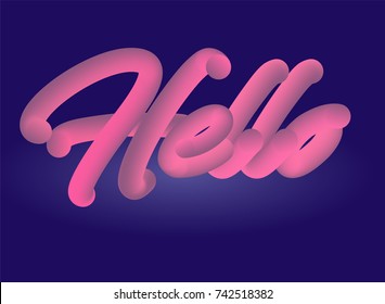 Hello 3D text background banner