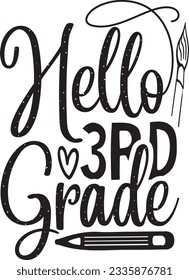 Hello 3rd Grade SVG Design svg