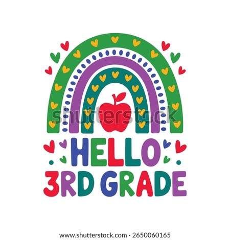 Hello 3rd grade t shirt design, back to school t shirt design