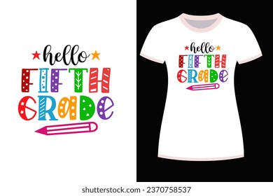 Hallo 5. Klasse T-Shirt Design für Print, Poster, Karte, Umarmung, Tasche, Einladung und Party.