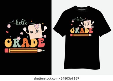 Hello 7th Grade Teacher Gifts Back To School T-Shirt Design