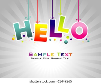 Hello abstract colorful background.