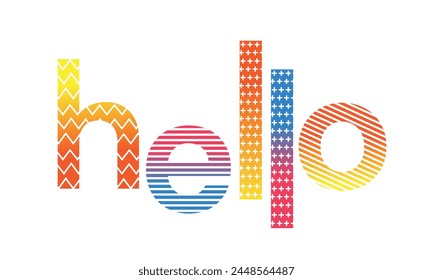 Hello Abstract Colorful Typography Vector Design. Wall Design, Wall Decal, Office Branding