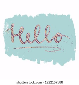 Hello abstract lettering. Calligraphy inspiration graphic design typography element. Hand written postcard.