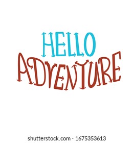 Letras de aventura de adiós, texto creativo dibujado a mano