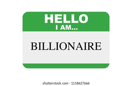 Hello, I Am... Billionaire, Sticker Vector