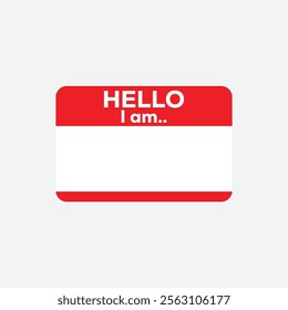 Hello, I am..., Sticker vector isolated