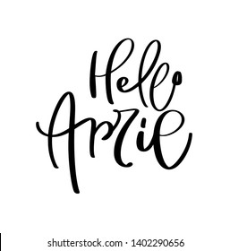 Hello April Hand drawn calligraphy text and brush pen lettering. design for holiday greeting card and invitation of seasonal spring holiday calendar