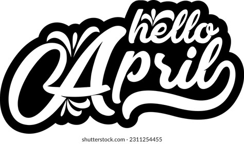 Hola Abril de escritura a mano fondo vectorial.