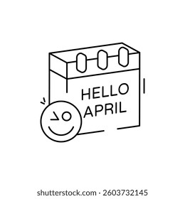 Hello April Icon vector stock illustration