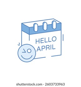 Hello April Icon vector stock illustration