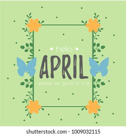 Hello April Illustration