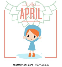 Hello April Illustration