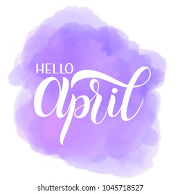 Hello April lettering. Elements for invitations, posters, greeting cards. Seasons Greetings