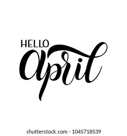 Hello April lettering. Elements for invitations, posters, greeting cards. Seasons Greetings