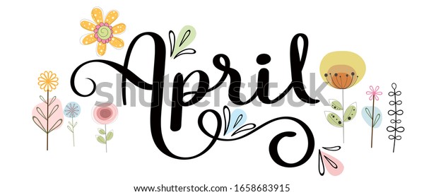 Hello April April Month Vector Flowers Stock Vector (Royalty Free ...