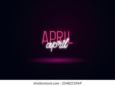 Hello April. APRIL month vector hand lettering with flowers, butterflies and leaves. Decoration floral. Illustration month april