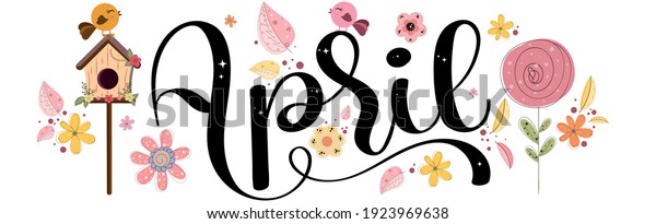 Hello April April Month Vector Hand Stock Vector (Royalty Free ...