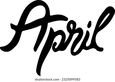 Hallo April. Vektor im April. Illustration Monat April. Handschrift-Slogan. April-Logo. Vektorgrafik. Design für Grußkarten, soziale Medien, Postkarten, Flyer,