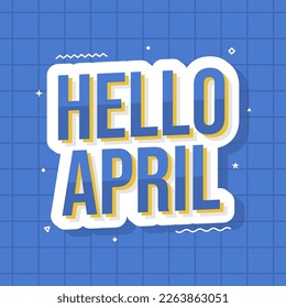 Hello april poster greeting design