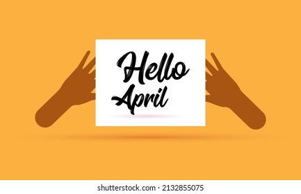 Hello April. Spring season template for banner, card, poster, background.
