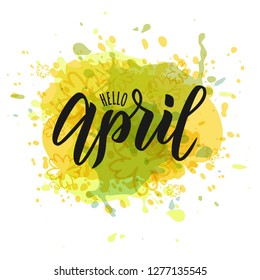 Hello April Text Hand Lettering Typography Stock Vector (Royalty Free ...