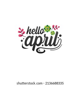 Hello April Vector Banner Design