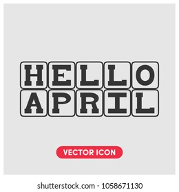 "Hello April" Vector Icon Illustration