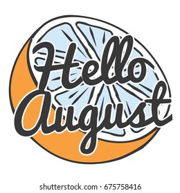 hello august card, illustration in vector format