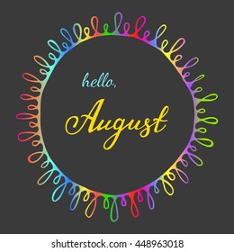 Hello august hand drawn illustration
