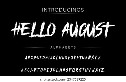 Hello August Handwritten Brush font for lettering quotes. Hand drawn brush style modern calligraphy.