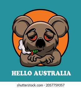 Hello Australia Koala Character vector art