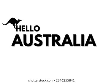 Hello Australia, logotype typography design, kangaroo icon