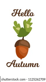 Hello Autmn vector illustation flat desing 
