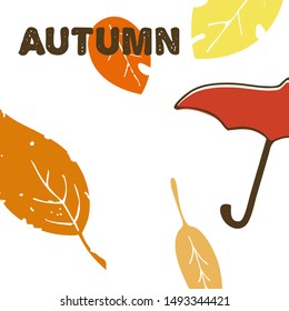 Hello autum. Vector illustration on white background.Eps10