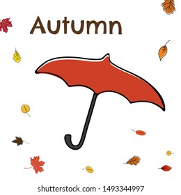 Hello autum. Vector illustration on white background.Eps10