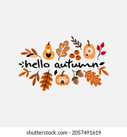 Hello Autumn - abstract modern vector illustration