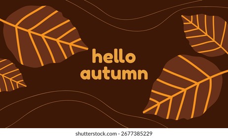 OLÁ OUTONO FUNDO BRILHANTE ABSTRATO MÃO DESENHADO FORMA LARANJA LARANJA MARROM COLORIDO DESIGN VETOR. DEUS PARA FOLHETO, BANNERS, IMPRESSÃO, SITE, PAPEL DE PAREDE, DESIGN DE CAPA, CARTÃO DE SAUDAÇÃO