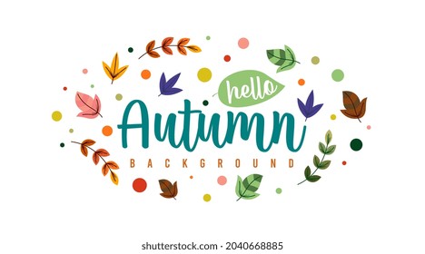 Hallo Herbsthintergrund, Vektorgrafik. Herbstwebbanner und floraler Hintergrund