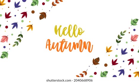 Hallo Herbsthintergrund, Vektorgrafik. Herbstwebbanner und floraler Hintergrund